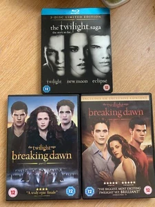 The Twilight Saga Blu-Ray DVDS + Breaking Dawn DVDS (not Blu-Ray) (5 movies) - Picture 1 of 1