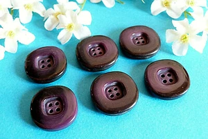 238C Stunning Buttons Vintage " Grape " Burgundy Lot 6 Buttons Ép. 1960/70 - Picture 1 of 4