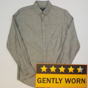 KANGOL Shirt SMALL Slim Fit Grey Mens Long Sleeve Cotton Lyocell 60/40 - Picture 1 of 13