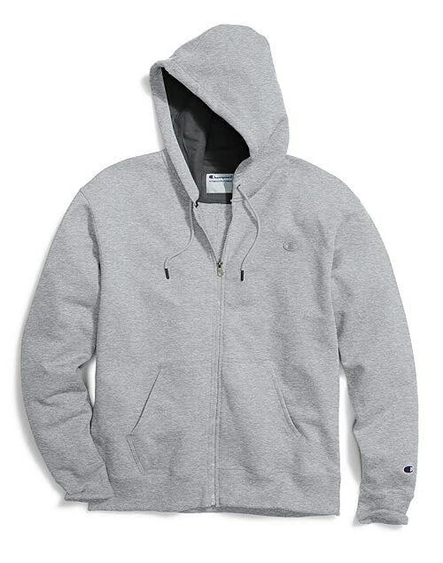 Champion Men's Powerblend Sweats Full Zip Jacket Oxford Grey CS0891-806 - Image 1 of 1