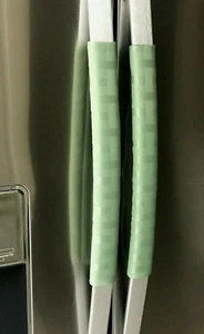 Refrigerator Door Appliance Handle Padded Covers Green Design Set of 2 - Picture 1 of 7