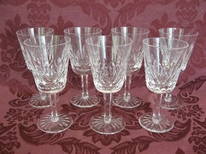 Waterford Lismore Crystal 5-5/8" White Wine Glasses-Set of Seven (7)- Very Nice! - Bild 1 von 2