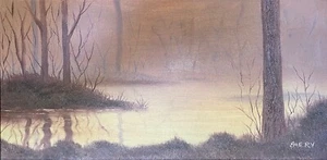 Foggy Swamp by Helen Emery - Original Oil Painting - Picture 1 of 3