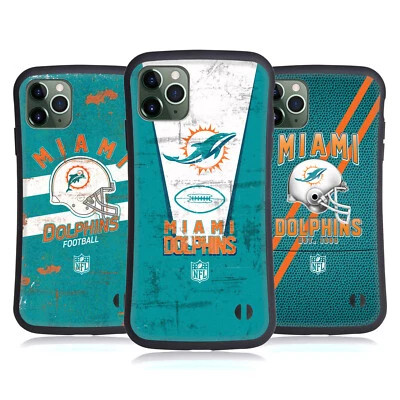 FUNDA HÍBRIDA OFICIAL DE LA NFL MIAMI DOLPHINS LOGO ARTE PARA TELÉFONOS APPLE iPHONES Foto 1 de 4