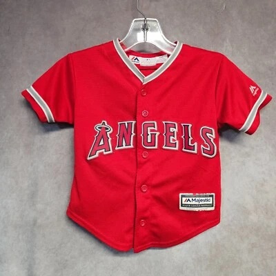 Majestic Los Angeles Anaheim Angels Mike Trout 27 Red Jersey Youth Toddler S 4 - Image 1 of 4