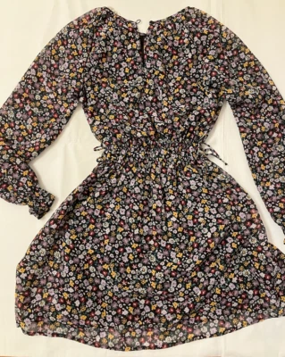 H&M Girls Elegant Floral Short Dress Long Sleeves Size 8 - Image 1 of 4