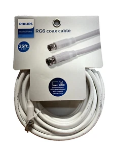 Philips 25' RG6 Coax Cable - White - Picture 1 of 2