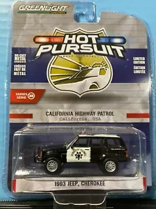 1/64 Greenlight Hot Pursuit 1993 Jeep Cherokee California Highway Patrol - Imagen 1 de 2