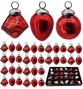 Weihnachtskugeln Glas 72er Set Christbaumkugeln Weihnachten Baumschmuck rot - Bild 1 von 7