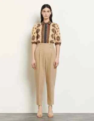 Pantalón para mujer Sandro Paris talla 40 FR/L lino con botones SFPPA00524 Foto 1 de 4