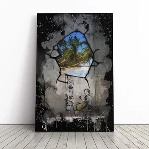 Banksy Gaza Palestina graffiti stampa tela arte da parete immagine incorniciata grande decorazione - Foto 1 di 6