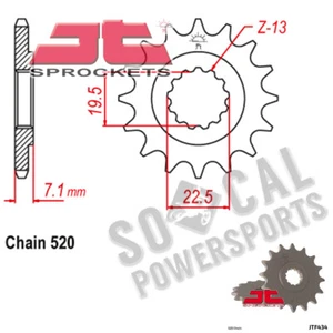 JT Sprockets Countershaft Sprocket 520 Pitch 13 Tooth Suzuki GN250 (1985) - Picture 1 of 2