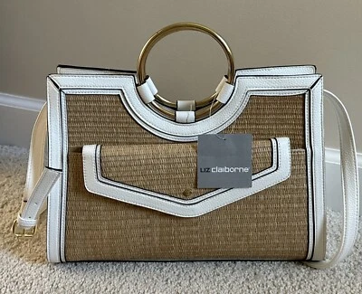 Liz Claiborne Bolso de Paja Tostado con Correa de Hombro No Desmontable Foto 1 de 4