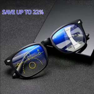 Occhiali da lettura quadrati Progressive Multifocus Anti-Luce Blu per Uomo Donna Nuovi - Foto 1 di 37
