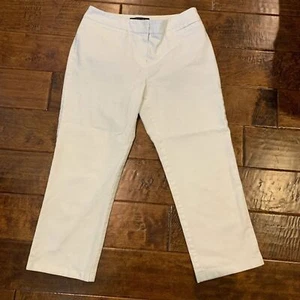 Lafayette 148 pantalone bianco cropped alla caviglia misto cotone taglia 4 - Foto 1 di 4