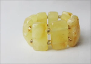 Natural handmade Baltic Amber elastic ring - Picture 1 of 1