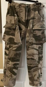 Vintage Cabelas Wool Cargo Pants Mens 36 Brown Camo Adjustable Lined Hunting - Picture 1 of 7