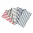 Plain Striped Linen Cotton Dinner Table Cloth Napkins - Set of 12 (17 x 17 inch)