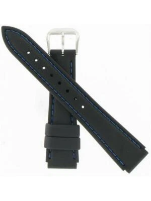 Correa de reloj de silicona genuina azul de 18 mm para hombre Hadley-Roma HR2689107 Foto 1 de 4