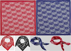 Levi's Original Herren Bandana blau/rot Cowboy Schal Gesichtsmaske Einstecktuch Brandneu in Verpackung - Bild 1 von 18