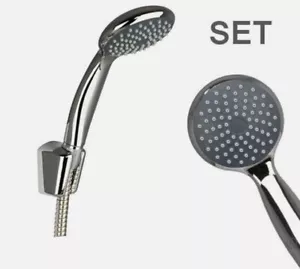 3-tlg. Handbrause Duschkopf Brausekopf Dusche Bad Brauseschlauch Wandhalter chr - Bild 1 von 1