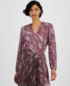 BOSS SET 2 pezzi gonna e blusa stampata in raso plissettato - taglia S, rosa - Foto 1 di 10