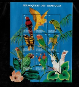 Congo 2000 - Parrots Birds - Sheet of 9 Stamps - Scott #1537 - MNH - Picture 1 of 1