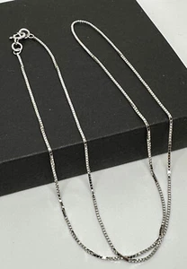 VERKAUFSPREIS 9ct Weißgold 1 mm Box venezianische Gliederkette 18"/45 cm Kette (W53V) - Bild 1 von 6