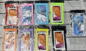 3 PACK!!!!!!!! Universal Waterproof Phone Bagw/ Lanyard & Snaphook-3 pack - Picture 1 of 17