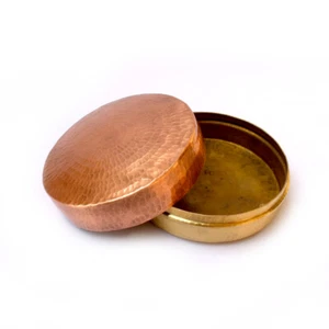 Caja de especias de latón puro hecha a mano soporte para baratija contenedor 400 ml - Imagen 1 de 5