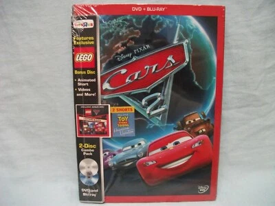 Toys R Us Version-Cars 2 Dvd with Blu-ray-Exclusive Lego Bonus Disc-New-Sealed - Image 1 of 2