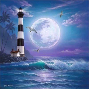 Piastrella accento faro e decorazione Jeff Wilkie Seascape Art POV-JWA032AT - Foto 1 di 2