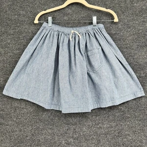 Hanna Andersson Skirt Girls 12 150 Blue White Striped Pull On Elastic Waist - Picture 1 of 8
