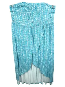 Lane Bryant Übergröße 26 28 Kleid Hi Lo Trägerlos Blau Strick Stretch 354 - Bild 1 von 10