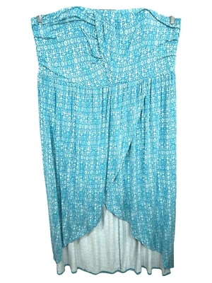 Vestido Lane Bryant Talla Grande 26 28 Hi Lo Sin Tirantes Azul Tejido Elástico 354 Foto 1 de 4