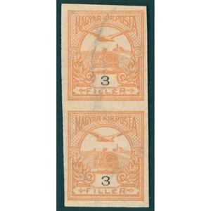 1900 Ungarn Turul sehr seltene ungezähnte 3f-Paar **, mit B2-WZ - Bild 1 von 2