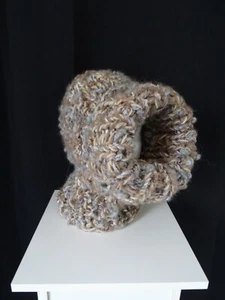 Sturmhaube Balaclava Grobstrick Mohair Schurwolle Handstrick - Bild 1 von 3