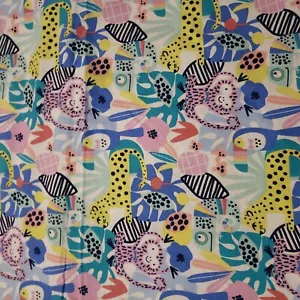 Hobby Lobby Jungle Fabric ~43" x ~80" Baby Room Anthropomorphic Animals Monkey - Picture 1 of 5