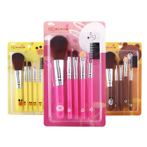 Set pennelli trucco portatili 5 pezzi correttore viso fondotinta polvere fard - Foto 1 di 10
