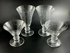 Juego de 4 Bryce Elegante Vidrio THEODORA Corona de Novia 6"" Cáliz de Agua 4"" Champagne - Imagen 1 de 12