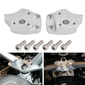 Handlebar Riser Spacers Silver For Yamaha FJR1300 2001-2005 Motor Aluminum SU - Picture 1 of 6