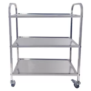Kitchen Trolley Cart 3 Tier Utility Dining Food Service Cart Stainless Steel - Picture 1 of 9