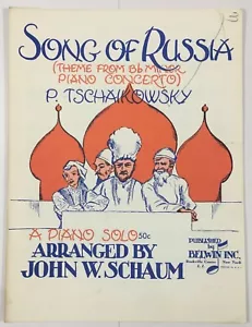 Russlandlied Thema aus hb-Moll Klavierkonzert Noten Tschaikowsky 1945 - Bild 1 von 5