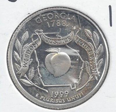1999 S Silver GEORGIA Proof Quarter - 90% Silver - Image 1 of 2