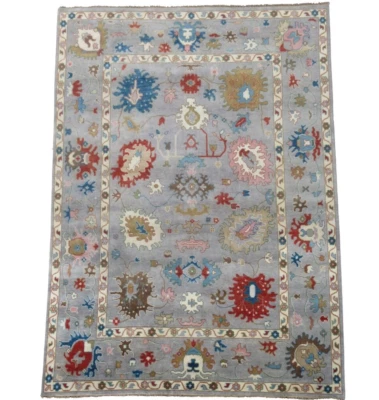 Alfombra oriental multicolor para área de lana anudada a mano Oushak 10X14 (10'1" x 13'11" Foto 1 de 4