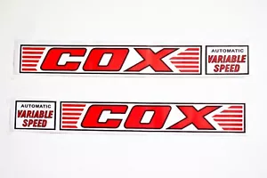 Cox Vintage Ride On Mower Repro Bonnet Decals - Picture 1 of 1