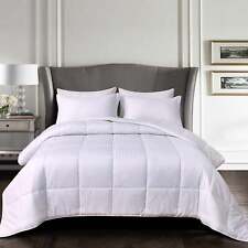 Elegant Comfort 3-Piece Stripe Cotton Box Stitched Comforter Set-Cotton Duvet In