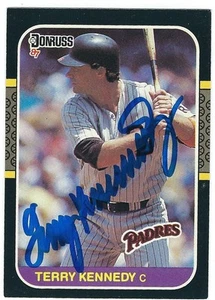 Autographed 1987 Donruss TERRY KENNEDY San Diego Padres card #205 w/ COA - Picture 1 of 1