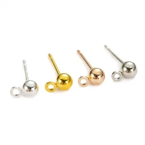Spilla Orecchini Borchie Palla Testa Rotonda Produzione Gioielli Acciaio Inox 50 Pz/Lotto - Foto 1 di 17