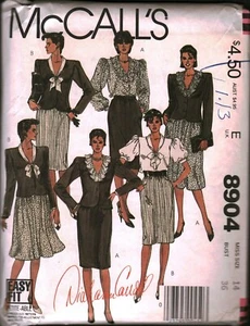 8904 Vintage McCalls Sewing Pattern Misses 1980s Jacket Blouse Skirt UNCUT OOP - Bild 1 von 2